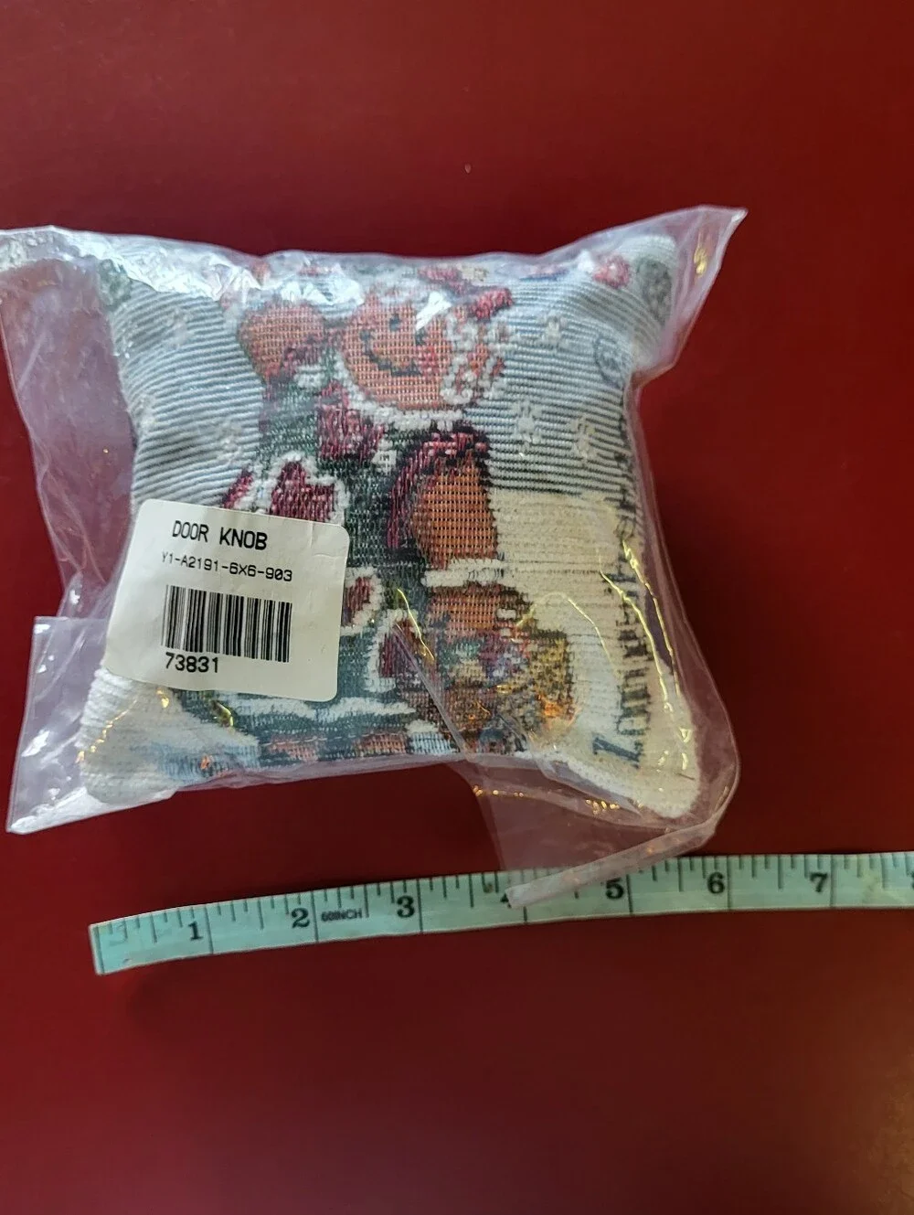 TWO New Vintage Longaberger Christmas Gingerbread Pillow Door Knob Hanger 2001